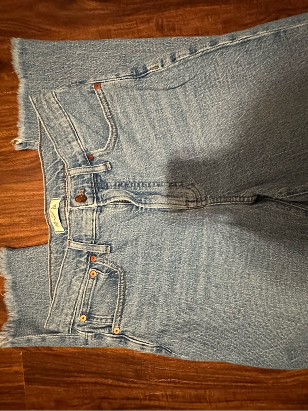 Madewell Light Blue High-Rise Raw Hem Jeans